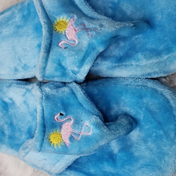 CAPELLI New York Womens Flamingo Ultraplush Flip-Flops Large (8/9) Blue - Picture 4 of 7